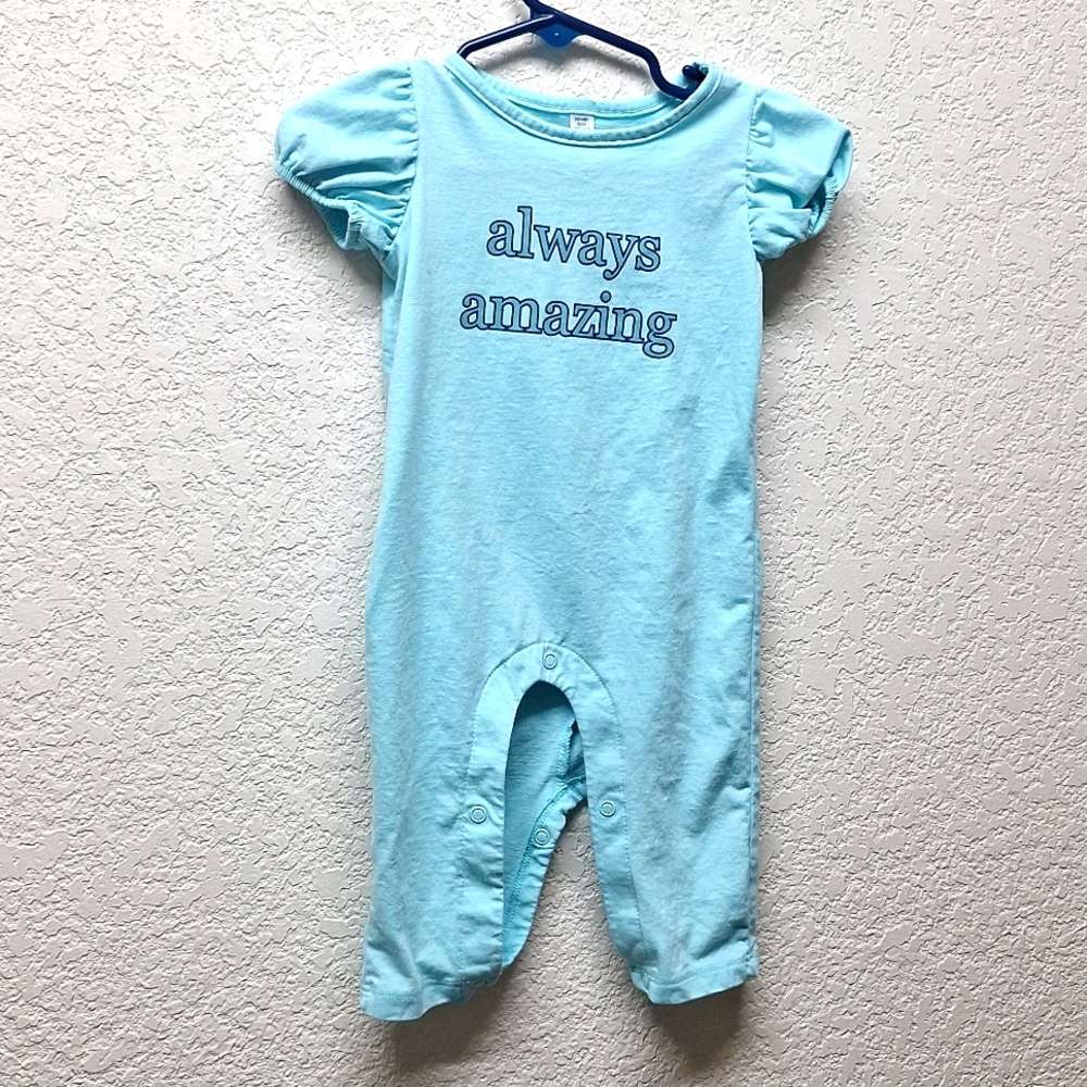 Blue one piece says 3 months,but more like 6.